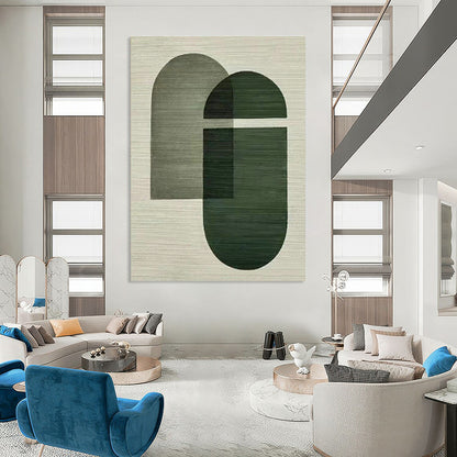 Green Geometric Art for Modern Home Office Breakout Zones DLZ0258