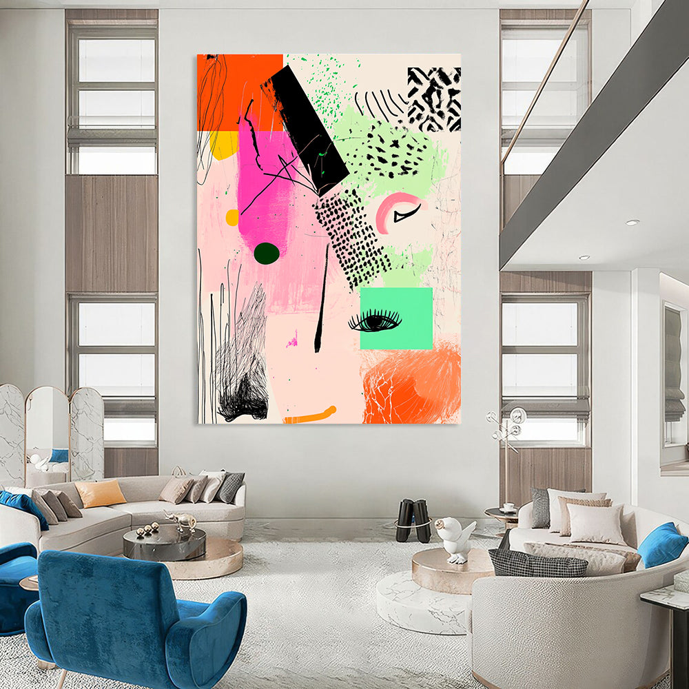 Abstract Face Collage for Bohemian - Style Beauty Salon & Artistic Fashion Boutique STSC982