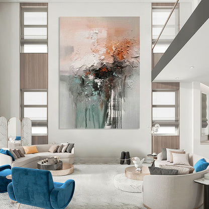 Textured Abstract Fusion Art for Contemporary Living Room & Avant - Garde Studio DLZ2264
