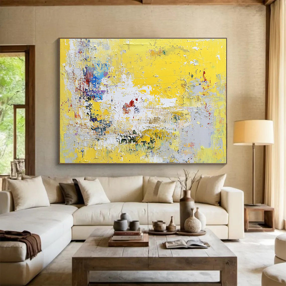 Yellow Abstract Chaos Art for Modern Café & Creative Studio SC370