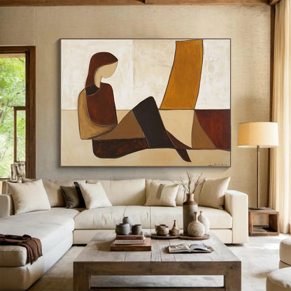 Abstract Figure Art for Minimalist Home Office & Art - Lovers' Library SC345