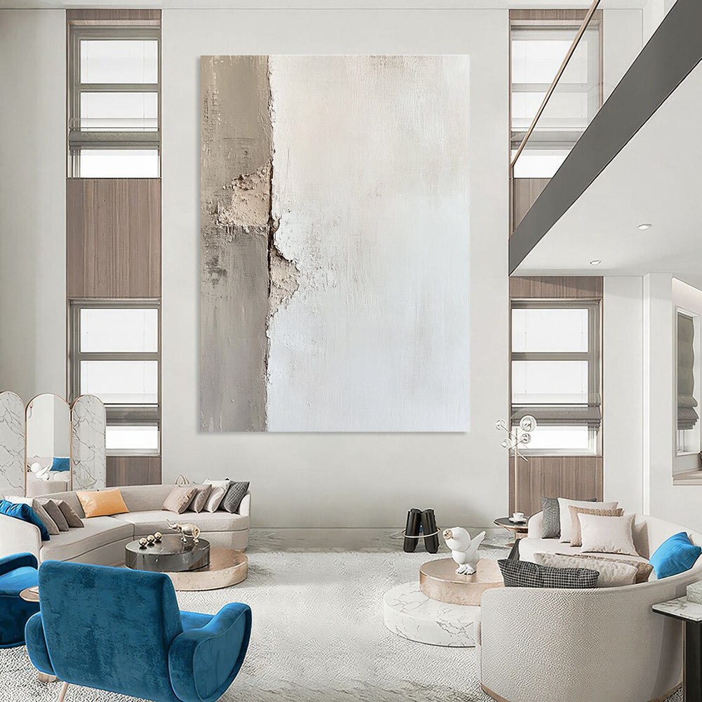 Textured White Wall Abstract for Industrial - Chic Loft & Contemporary Art Gallery STSC653