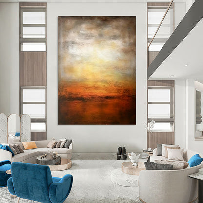 Warm - Toned Sunset Seascape Art for Retirement Home Common Area & Romantic Beachfront B&B DLZ1809