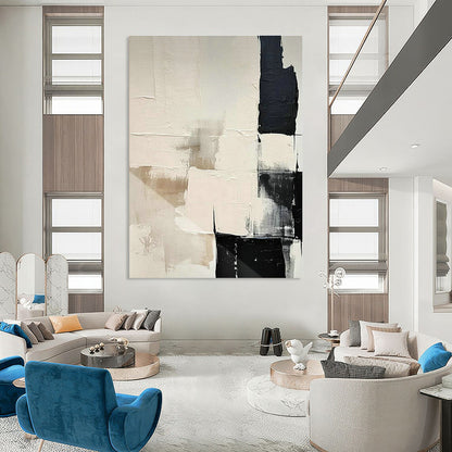 Beige - Black Geometric Art for Modern Home Entryway Statements DLZ0212