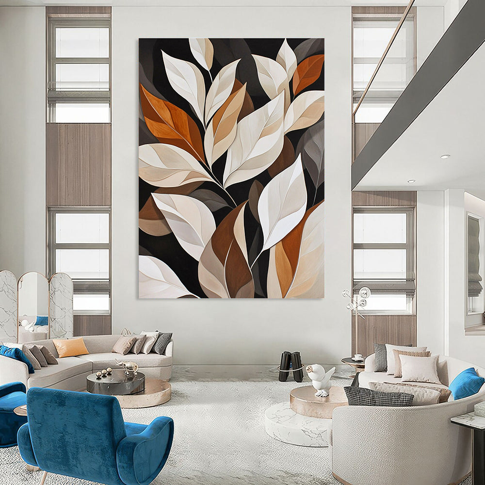 Neutral - Toned Leaves for Minimalist Living Room & Sophisticated Office STSC1151