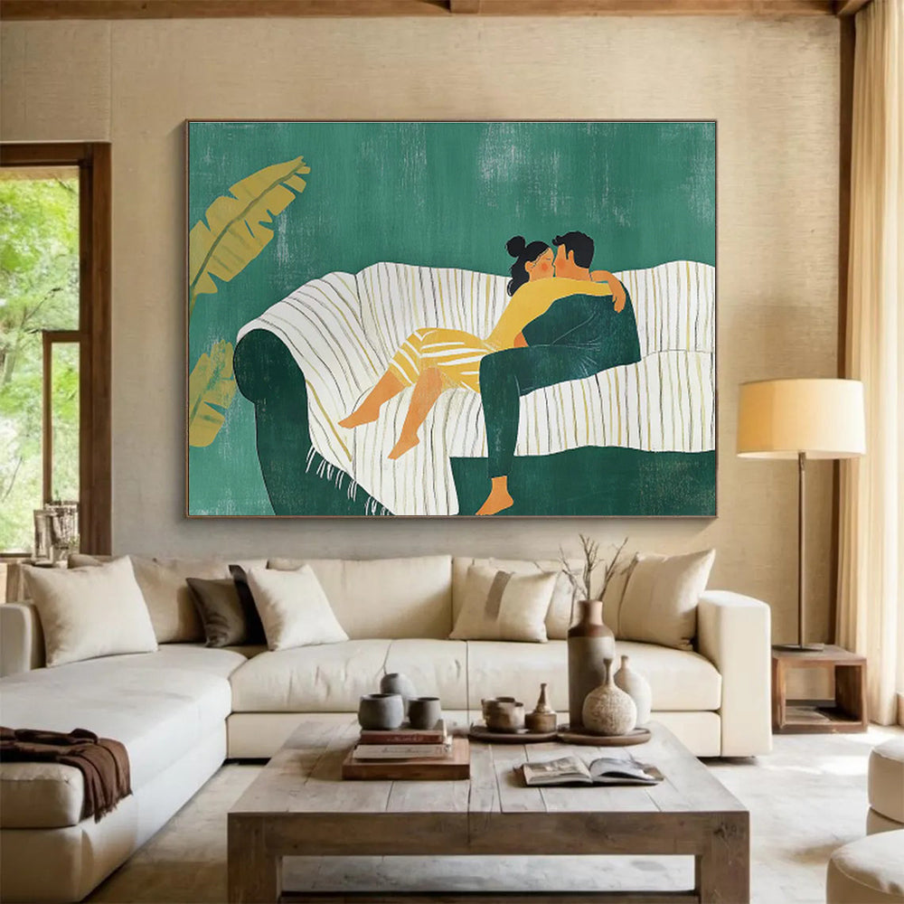 Sofa Couple Art for Romantic Bedroom Wall Decor DLZ2616