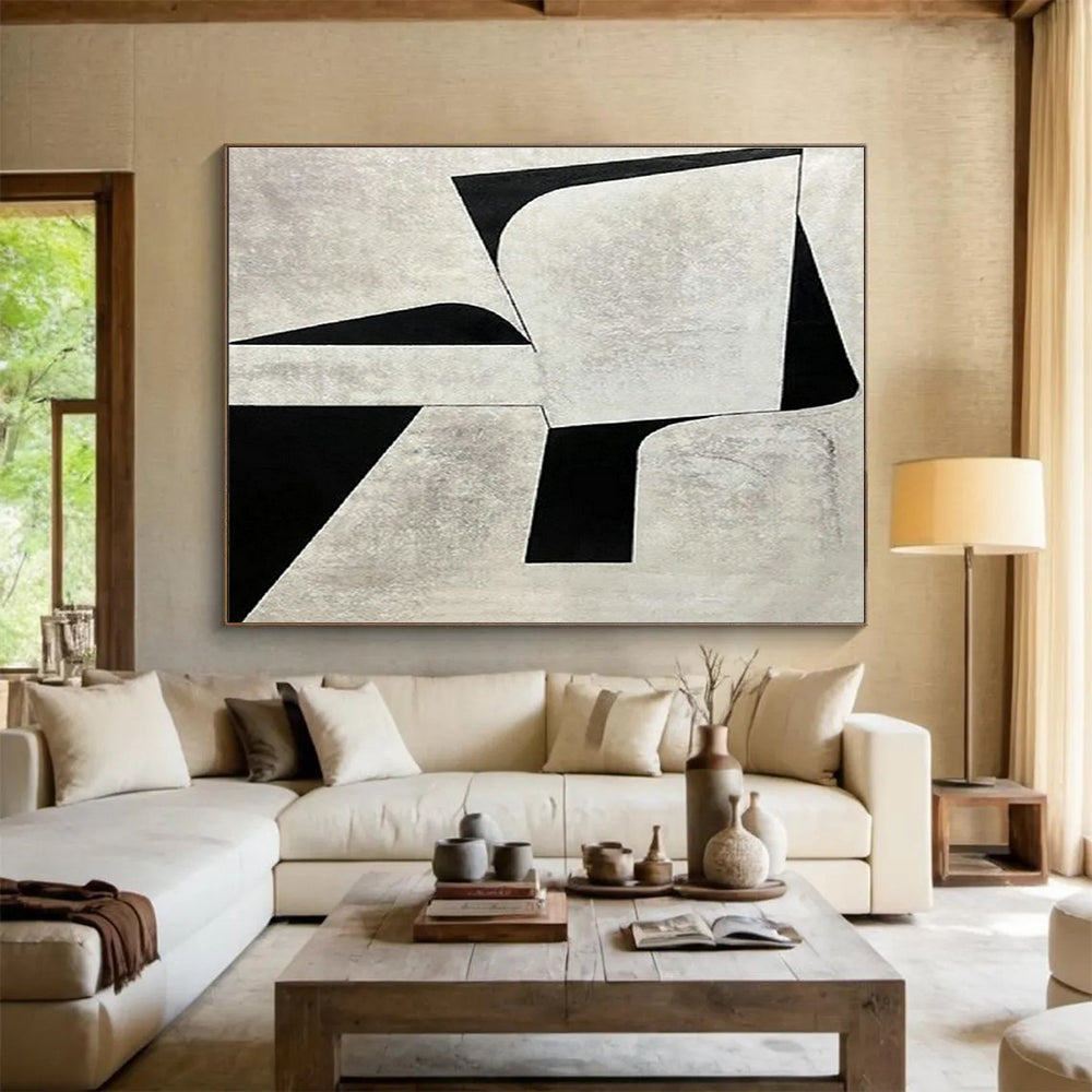 Black - White Geometric Abstract for Modern Law Office DLZ2966