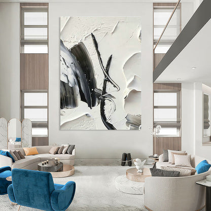 Black - White Brushstroke Art 2 for Bedroom & Studio DLZ0373