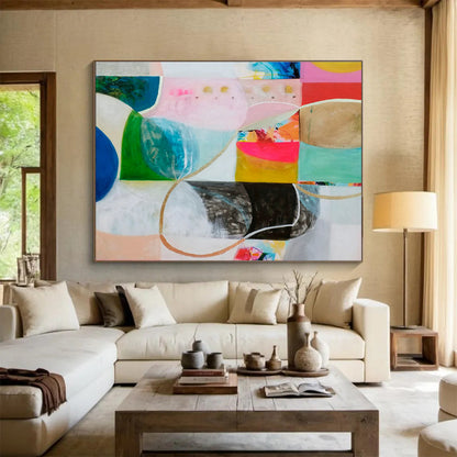Colorful Geometric Abstract Art for Modern Living Rooms DLZ2453