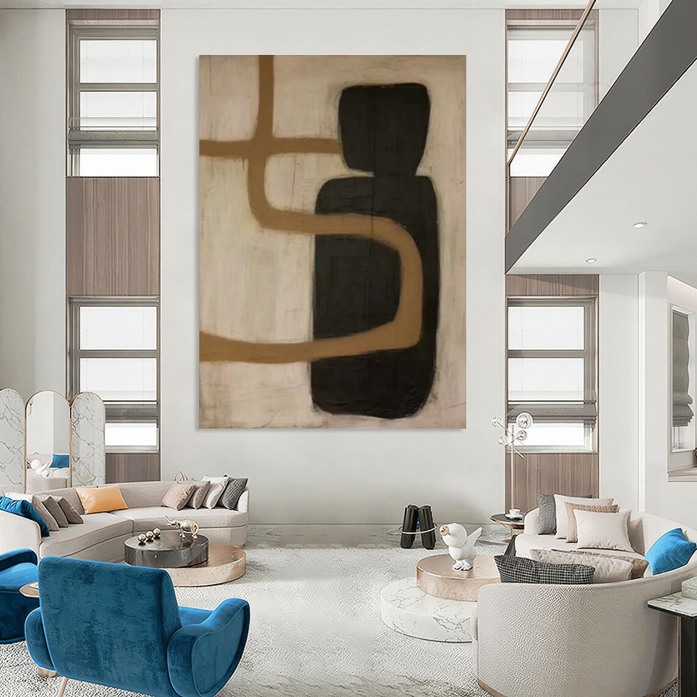 Brown - Black Abstract Art for Vintage Whiskey Bar & Industrial Home Den DLZ0849