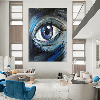 Blue Eye Painting for Art - Themed Bedroom & Psych - Inspired Lounge DLZ2105