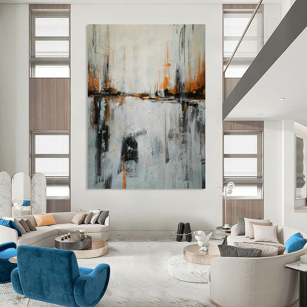 Orange - Black Reflection Abstract for Studio & Loft Apartment DLZ0577