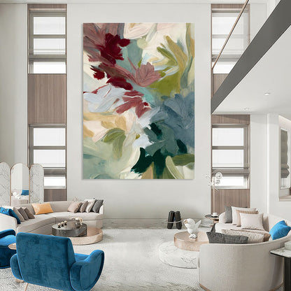 Pastel - Colored Floral Abstract Art for Girls' Bedroom & Light - Style Café DLZ1358