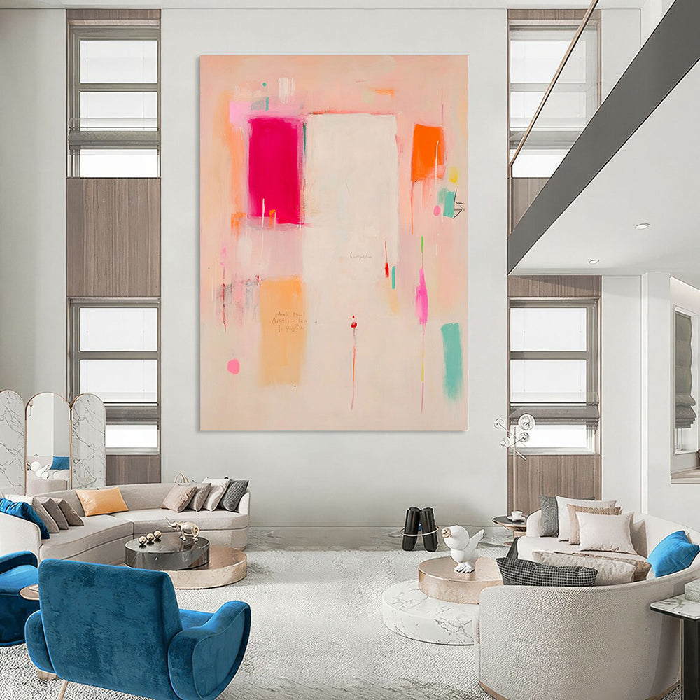 Light Pink Abstract with Text for Art - Loving Home & Creative Writing Studio STSC809