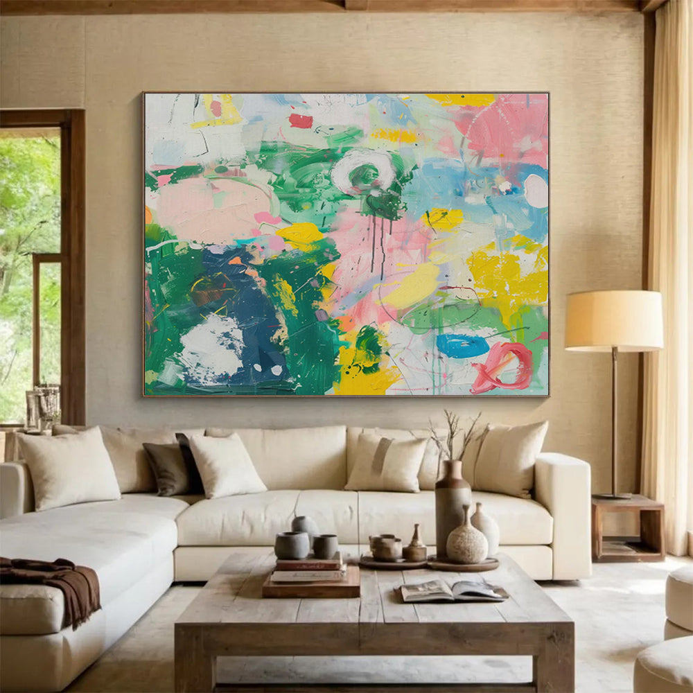 Vibrant Abstract Garden Art for Lively Kitchen Nook DLZ2866