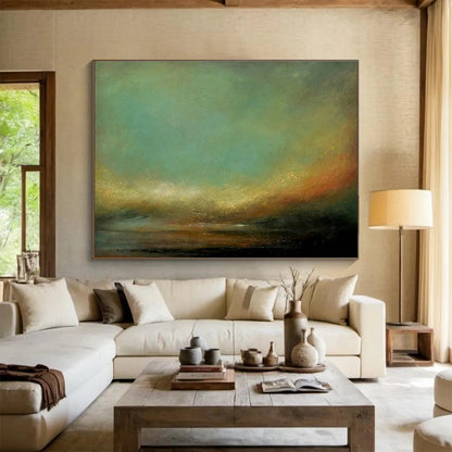 Gradient Landscape Oil Painting for Modern Art Gallery Minimalist Spaces DLZ3162