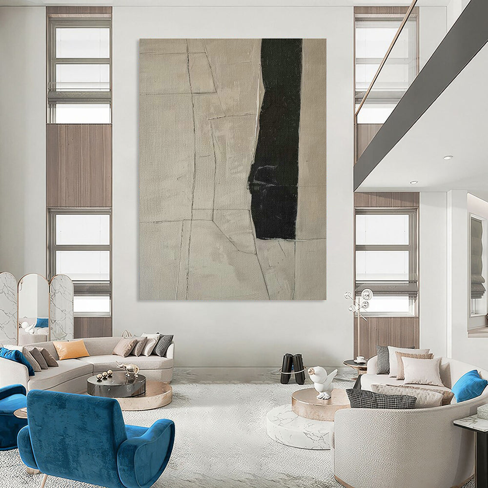 Grey - White Geometric Division Art for Office & Living Room DLZ0414
