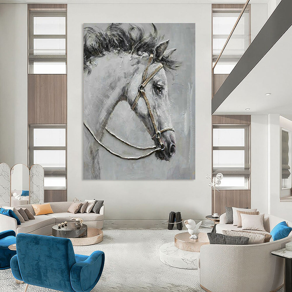 Horse Portrait Art for Equestrian Club & Classic Home Study DLZ2034