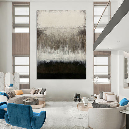 Gray - Black Abstract Drip Art for Industrial Loft & Contemporary Studio DLZ2043