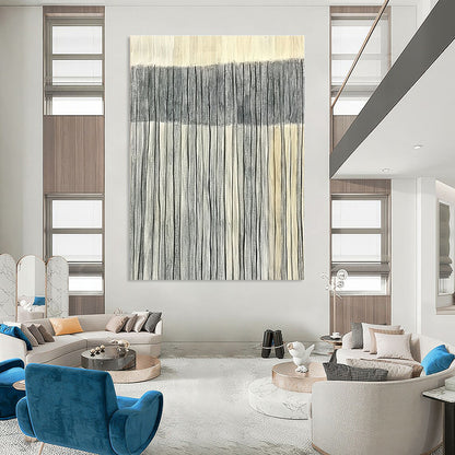Grey & White Vertical Stripes for Minimalist Bedroom & Contemporary Art Gallery STSC1121