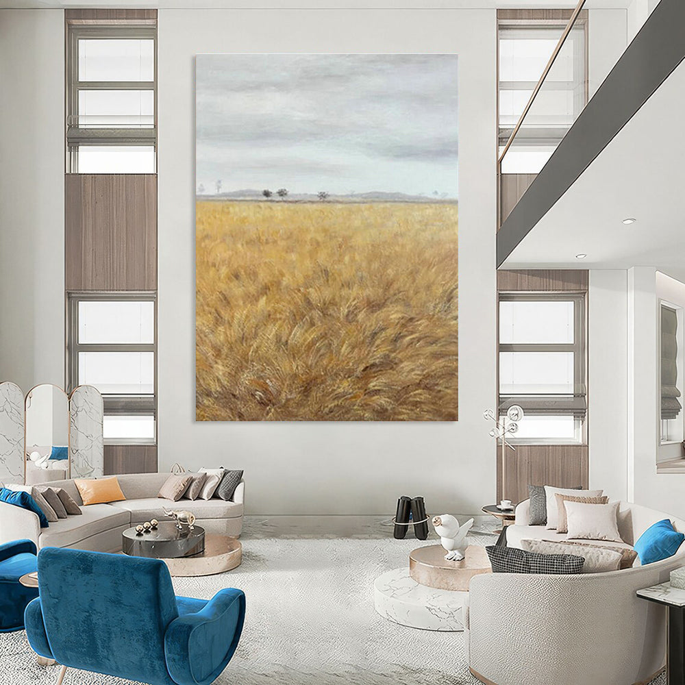 Golden Wheat Field Art for Farmhouse Kitchen & Harvest - Themed Restaurant DLZ2134
