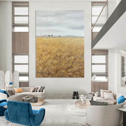Golden Wheat Field Art for Farmhouse Kitchen & Harvest - Themed Restaurant DLZ2134