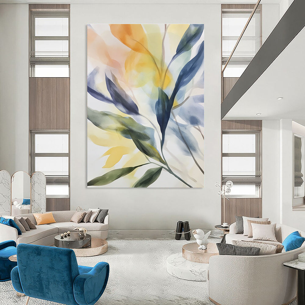 Soft Leaf Watercolor for Serene Home Office & Nature - Inspired Nursery STSC502