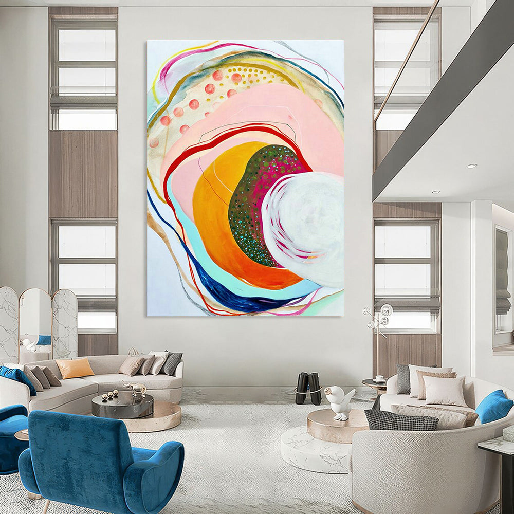 Colorful Ring Abstract Art for Wellness Center Meditation Spaces DLZ0139