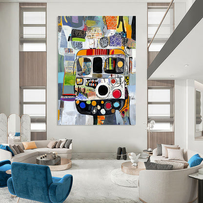 Colorful Bus Collage for Bohemian Café & Travel - Themed Gallery STSC820