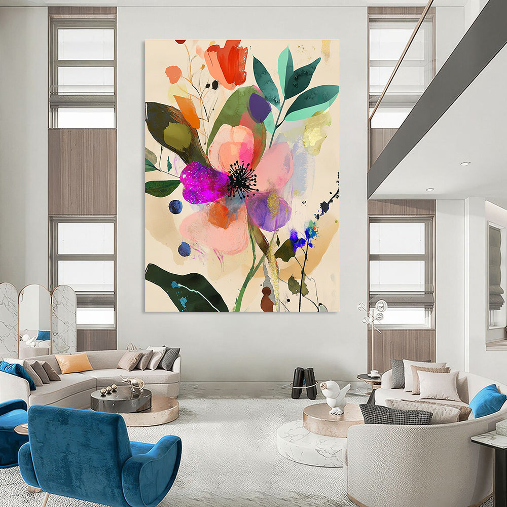 Colorful Floral Abstract for Romantic Home Bedroom & Garden - Inspired Bridal Suite STSC1045