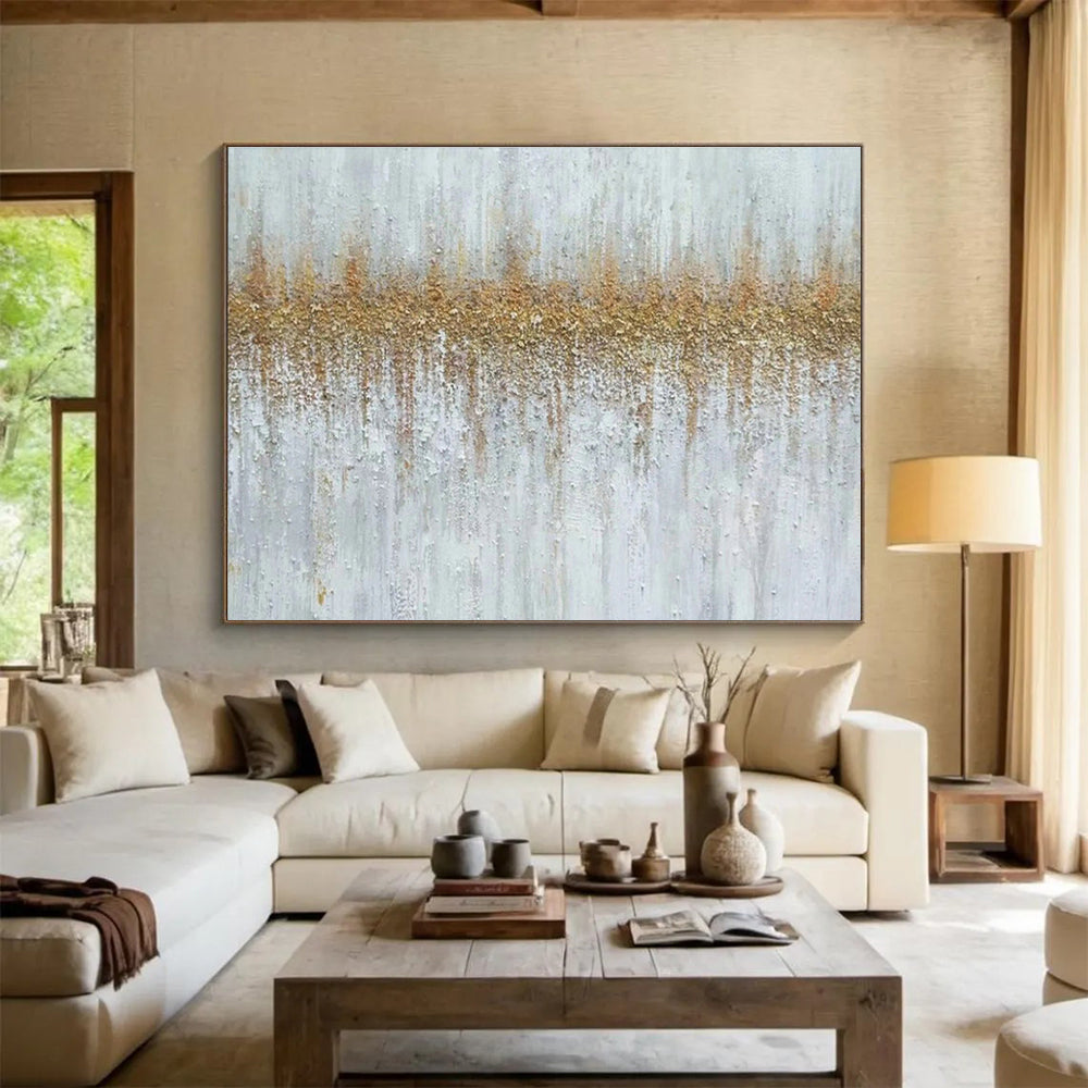 Gold - Gray Texture Abstract Art for Luxury Hotel Spa Waiting Areas DLZ2686