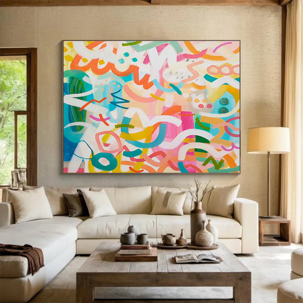 Colorful Line Abstract Art for Lively Playrooms DLZ2411