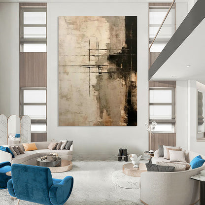 Brown - White Geometric Line Art for Office & Living Room DLZ0419