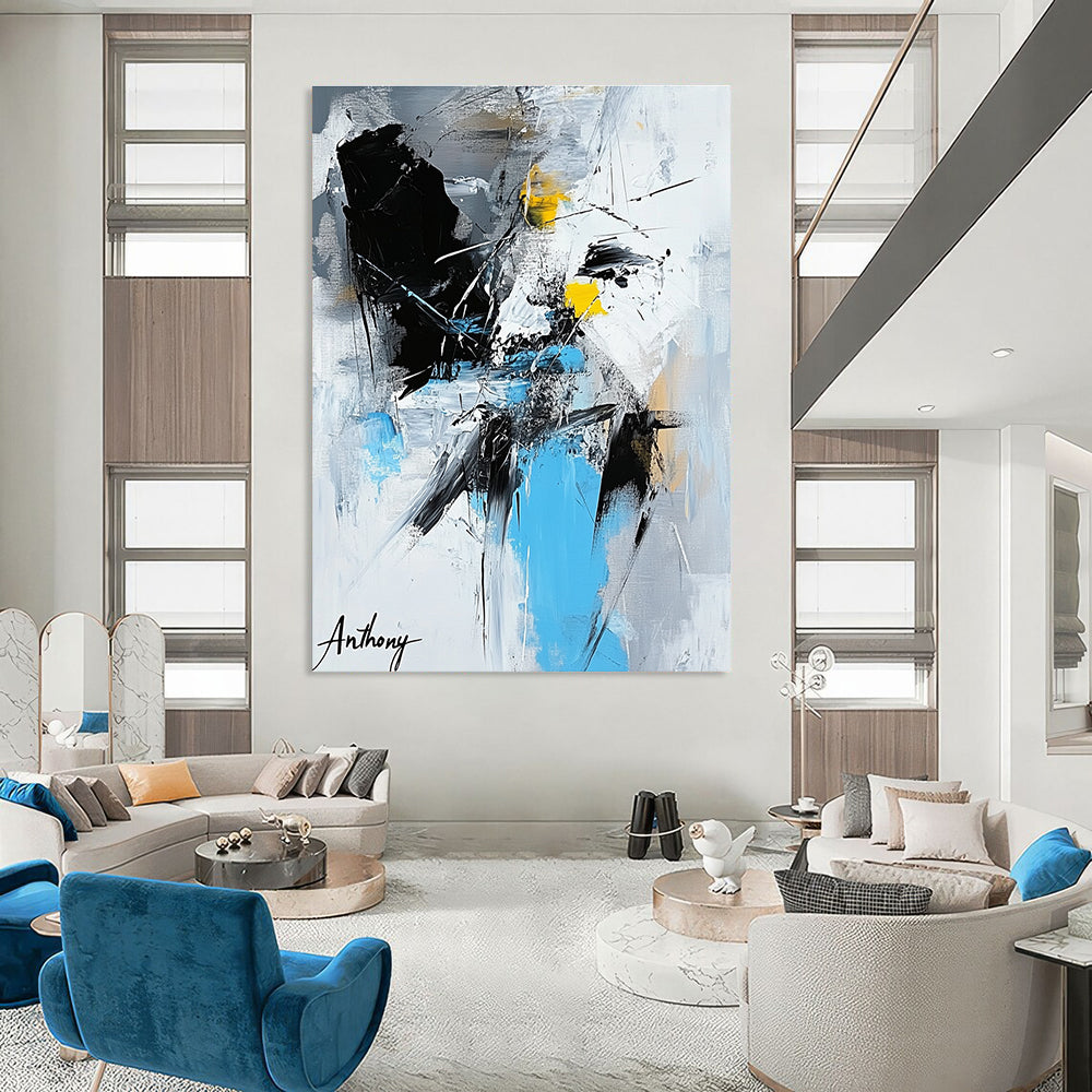 Gray - Toned Abstract Composition for Minimalist Bedroom & Corporate Lounge STSC1275