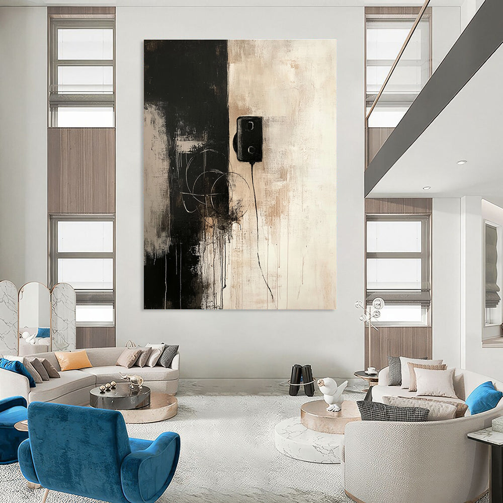 Minimalist Black & Beige Art for Gallery & Minimalist Home STSC727