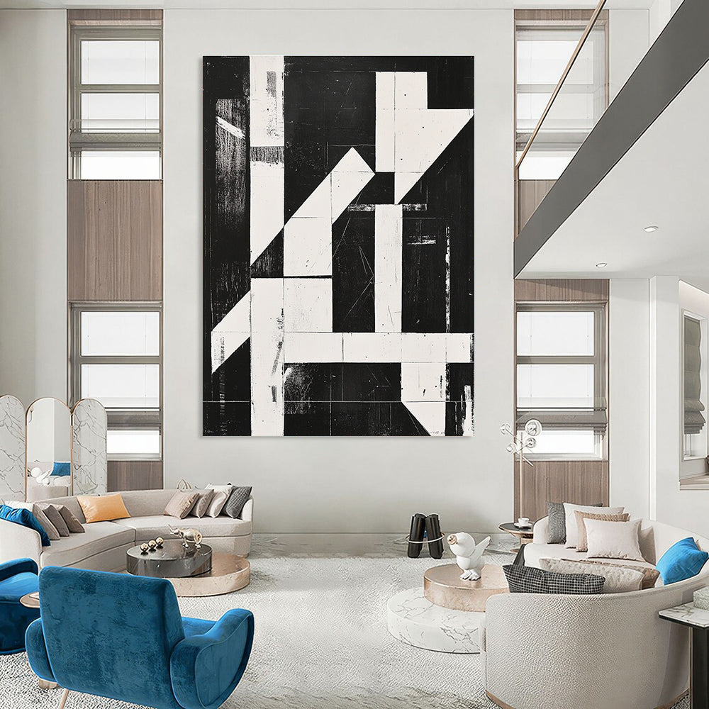 Black and White Geometric Abstract for Modern Study & Architectural Firm STSC1279