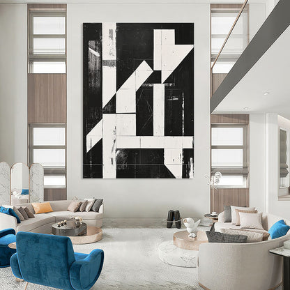 Black and White Geometric Abstract for Modern Study & Architectural Firm STSC1279