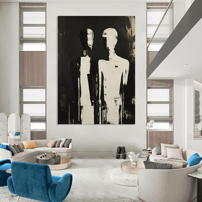 Silhouetted Figures in Black and White for Thoughtful Counseling Office & Avant - Garde Home STSC908