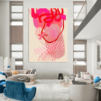 Pink - Themed Abstract Heart Art for Wellness Center & Fashion Boutique DLZ0639