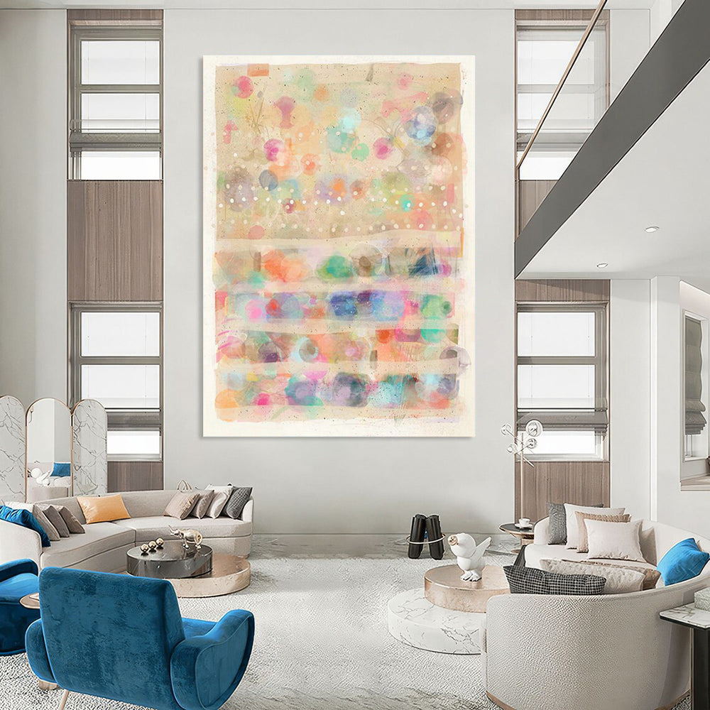 Colorful Polka Dot Art for Kids' Playroom Walls DLZ0104