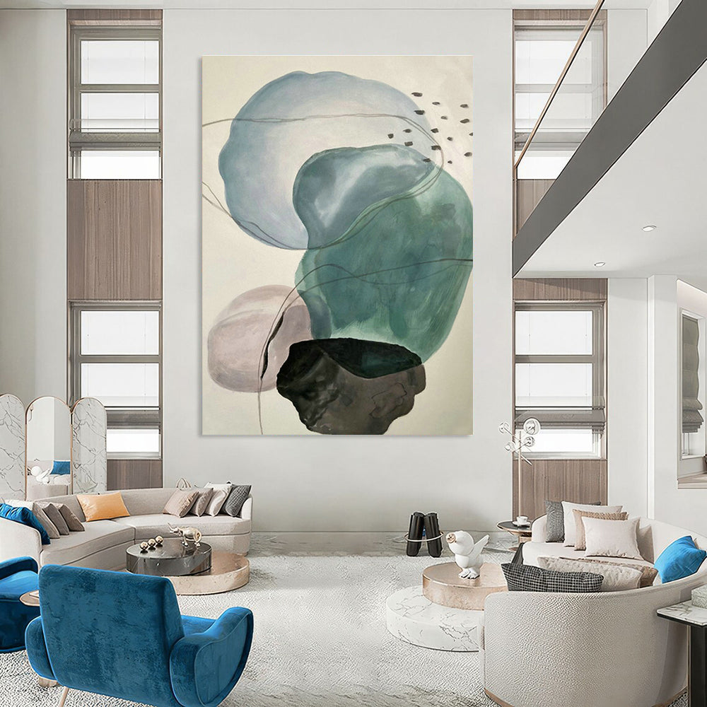 Colorful Ink - Wash Geometric Art for Eclectic Living Room & Modern Boutique Hotel DLZ0757