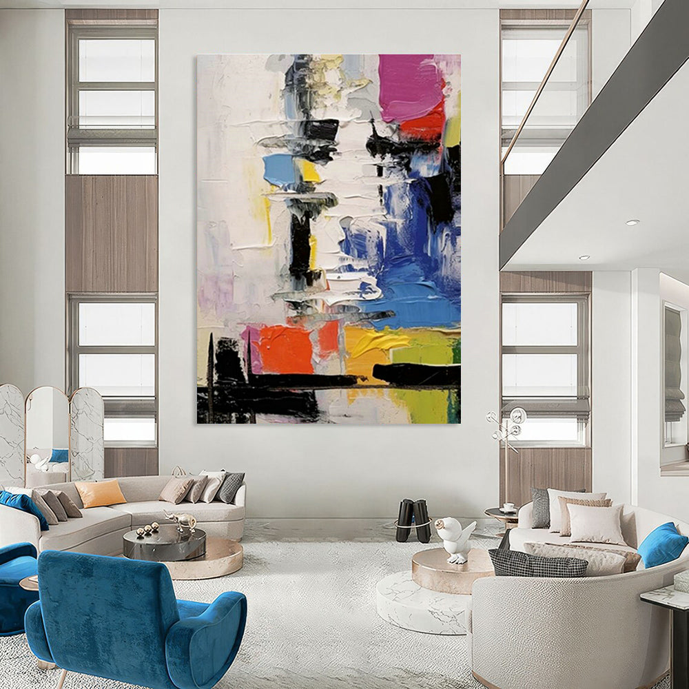 Colorful Impasto Abstract Painting for Living Room & Studio DLZ0368