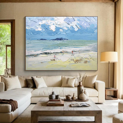 Beach Scene Painting for Family - Friendly Resort Lobby DLZ3012