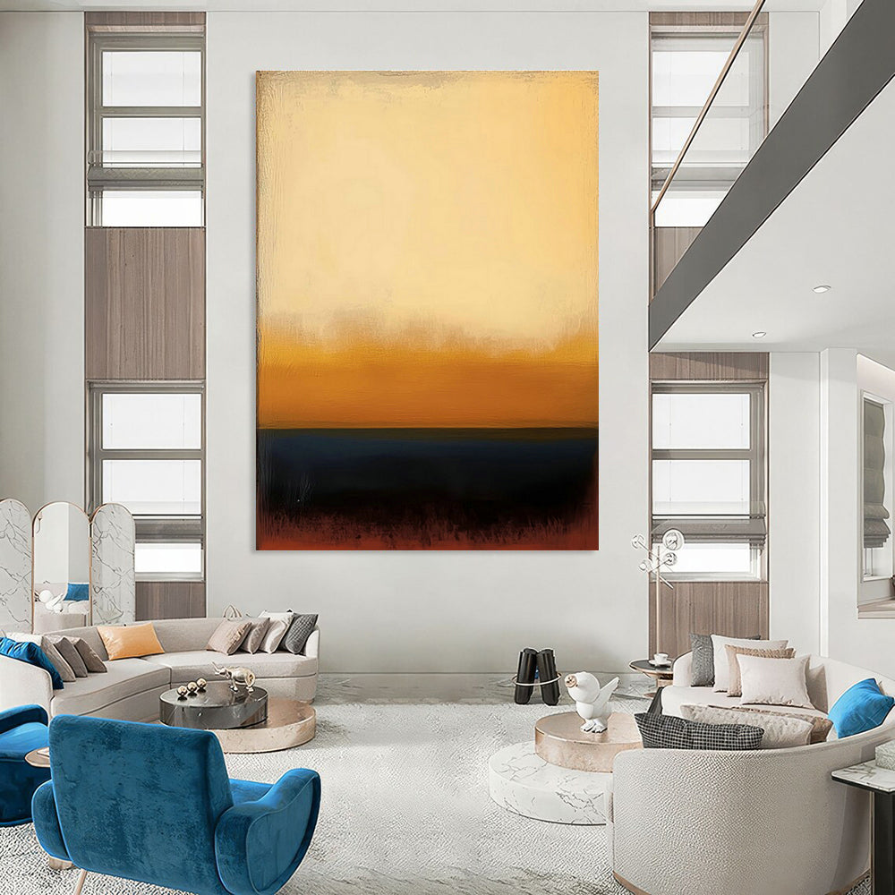 Yellow - Orange - Blue Abstract Art for Living Room & Studio DLZ0454