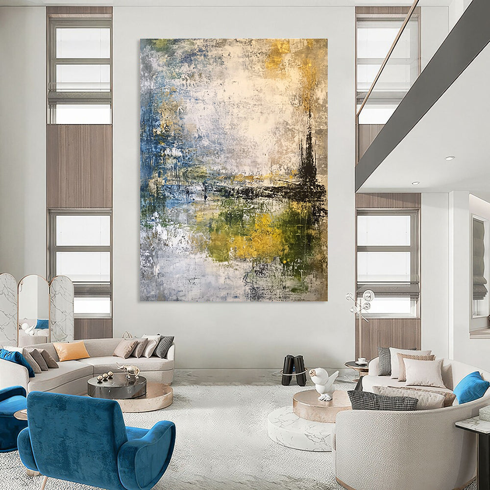 Abstract Landscape with Muted Tones for Minimalist Living Room & Art - Inspired Café STSC210