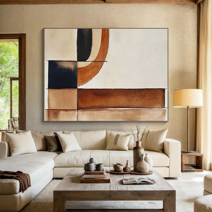 Earth - Tone Geometric Shapes Art for Rustic - Chic Café & Bohemian Home SC394