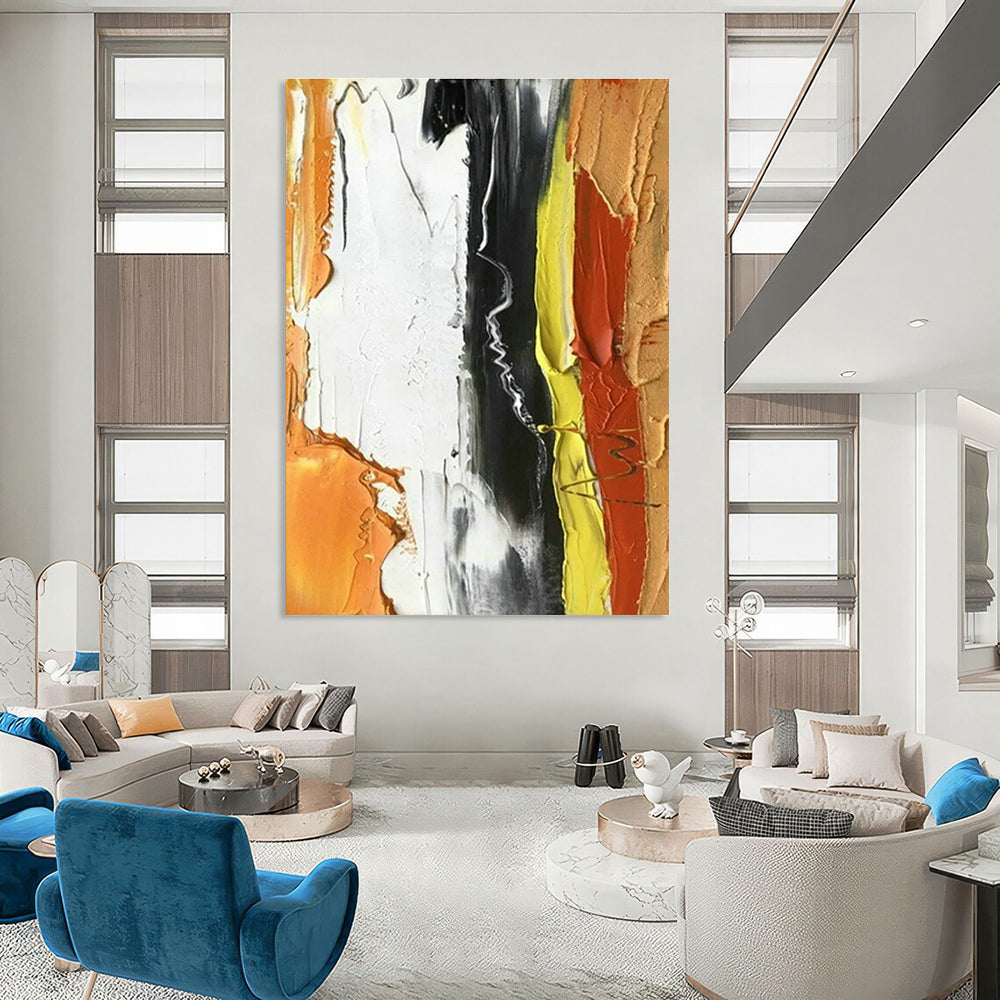 Contrast Color Thick - painted Abstract Art for Industrial Loft & Trendy Bar DLZ1453