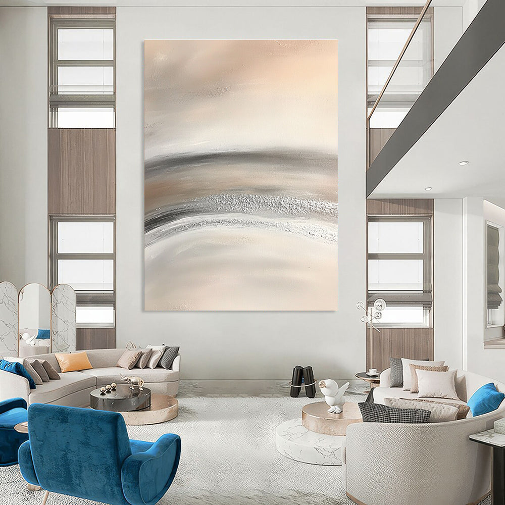 Monochrome Textured Waves for Industrial - Style Loft & Abstract Art Exhibition STSC949