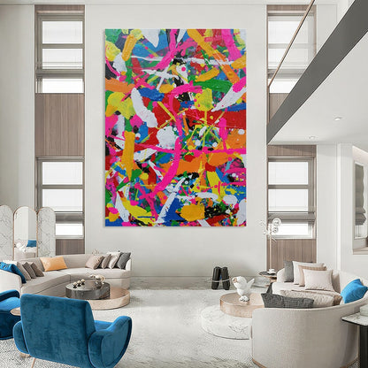 Colorful Splatter Painting for Kids’ Playroom & Trendy Bar DLZ1284