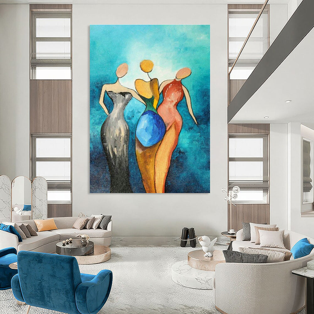 Abstract Figure Art for Women's Wellness Studio Waiting Areas DLZ0036